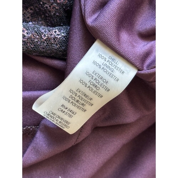 Calvin Klein Sequined Ombre Maxi Dress Silver Purple V-Neck Ball Gown Size 8 - Picture 9 of 9